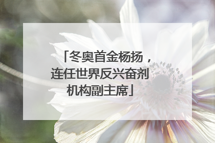 冬奥首金杨扬，连任世界反兴奋剂机构副主席