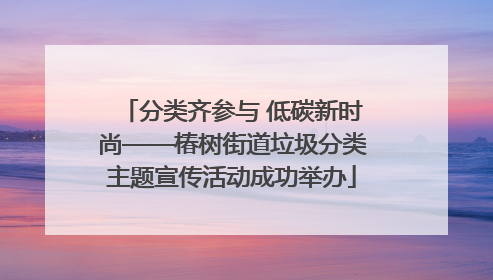 分类齐参与 低碳新时尚——椿树街道垃圾分类主题宣传活动成功举办