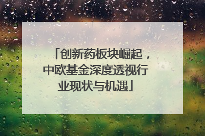 创新药板块崛起，中欧基金深度透视行业现状与机遇