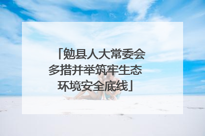 勉县人大常委会多措并举筑牢生态环境安全底线