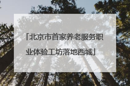 北京市首家养老服务职业体验工坊落地西城