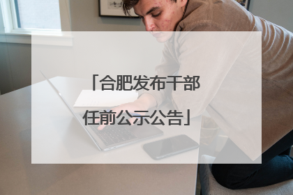 合肥发布干部任前公示公告