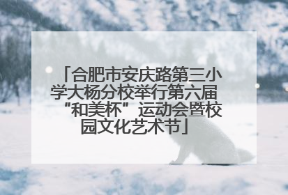 合肥市安庆路第三小学大杨分校举行第六届“和美杯”运动会暨校园文化艺术节