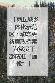 商丘城乡一体化示范区：动态更新廉政档案 为党员干部精准“画像”