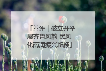 善评｜破立并举展齐鲁风韵 民风化雨润振兴新颜