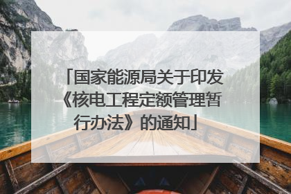 国家能源局关于印发《核电工程定额管理暂行办法》的通知