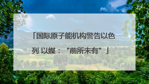国际原子能机构警告以色列 以媒：“前所未有”