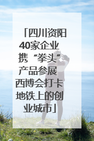 四川资阳40家企业携“拳头”产品参展 西博会打卡地铁上的创业城市