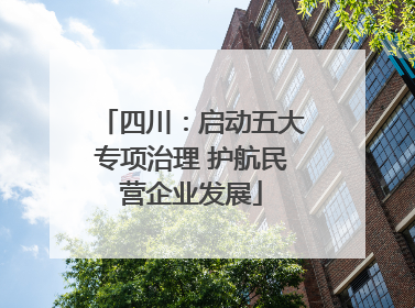 四川：启动五大专项治理 护航民营企业发展