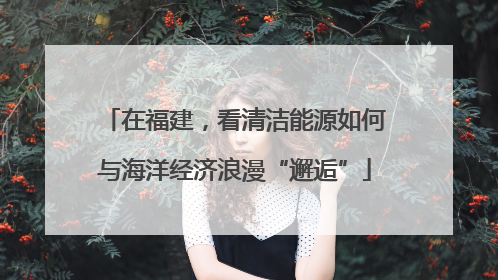 在福建，看清洁能源如何与海洋经济浪漫“邂逅”
