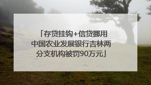 存贷挂钩+信贷挪用 中国农业发展银行吉林两分支机构被罚90万元
