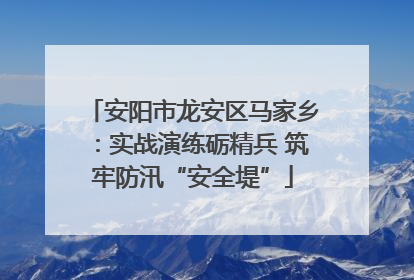 安阳市龙安区马家乡：实战演练砺精兵 筑牢防汛“安全堤”