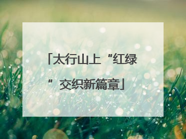 太行山上“红绿”交织新篇章