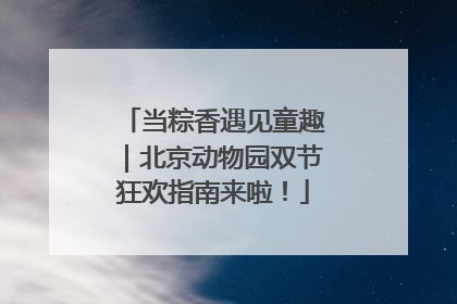 当粽香遇见童趣｜北京动物园双节狂欢指南来啦！