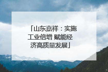 山东嘉祥：实施工业倍增 赋能经济高质量发展