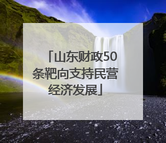 山东财政50条靶向支持民营经济发展