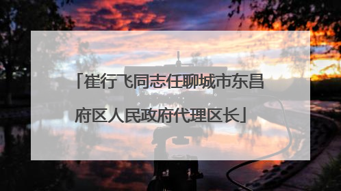 崔行飞同志任聊城市东昌府区人民政府代理区长