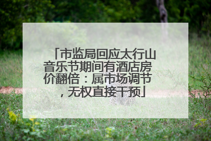 市监局回应太行山音乐节期间有酒店房价翻倍：属市场调节，无权直接干预