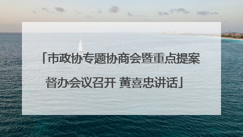 市政协专题协商会暨重点提案督办会议召开 黄喜忠讲话