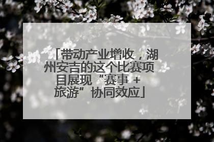 带动产业增收，湖州安吉的这个比赛项目展现“赛事 + 旅游”协同效应