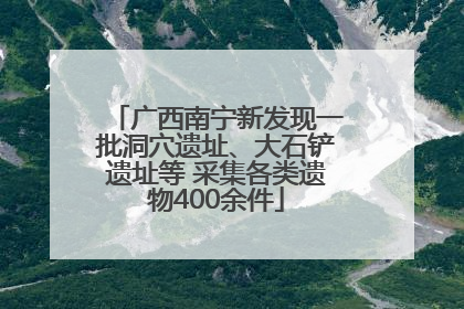 广西南宁新发现一批洞穴遗址、大石铲遗址等 采集各类遗物400余件