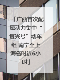 广西首次配属动力集中“复兴号”动车组 南宁至上海省时近6小时