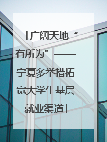 广阔天地“有所为”——宁夏多举措拓宽大学生基层就业渠道