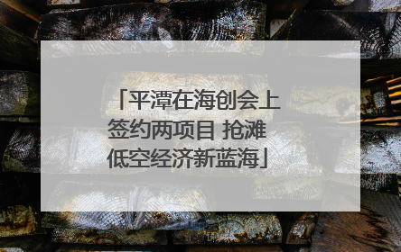 平潭在海创会上签约两项目 抢滩低空经济新蓝海