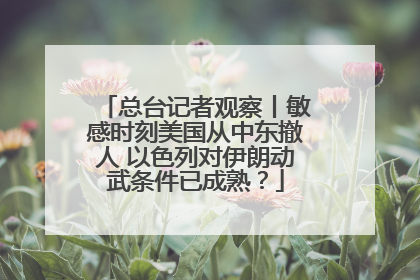 总台记者观察丨敏感时刻美国从中东撤人 以色列对伊朗动武条件已成熟？
