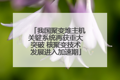 我国聚变堆主机关键系统再获重大突破 核聚变技术发展进入加速期