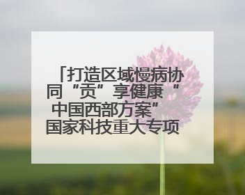 打造区域慢病协同“贡”享健康“中国西部方案” 国家科技重大专项落地自贡