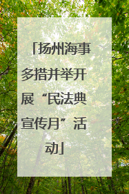 扬州海事多措并举开展“民法典宣传月”活动