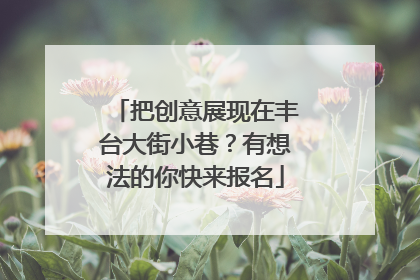 把创意展现在丰台大街小巷？有想法的你快来报名