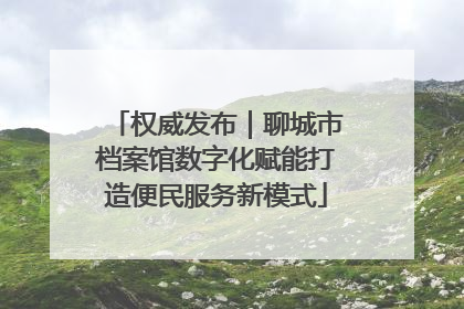 权威发布｜聊城市档案馆数字化赋能打造便民服务新模式