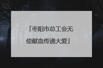 枣阳市总工会无偿献血传递大爱