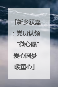新乡获嘉：党员认领“微心愿” 爱心圆梦暖童心