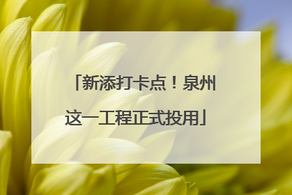 新添打卡点！泉州这一工程正式投用