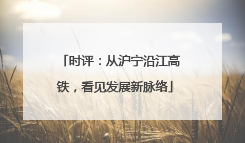 时评：从沪宁沿江高铁，看见发展新脉络