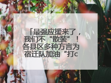 最强应援来了，我们不“散装”！各县区多种方言为宿迁队加油“打call”
