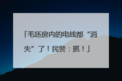 毛坯房内的电线都“消失”了！民警：抓！