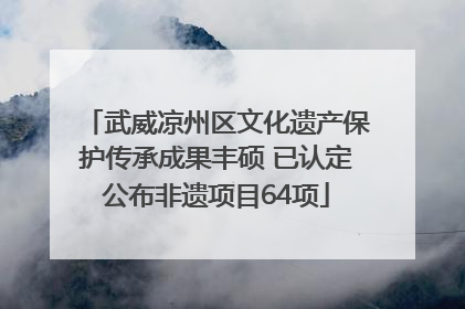 武威凉州区文化遗产保护传承成果丰硕 已认定公布非遗项目64项