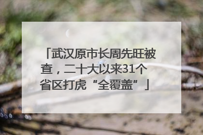 武汉原市长周先旺被查，二十大以来31个省区打虎“全覆盖”