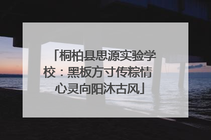 桐柏县思源实验学校：黑板方寸传粽情 心灵向阳沐古风