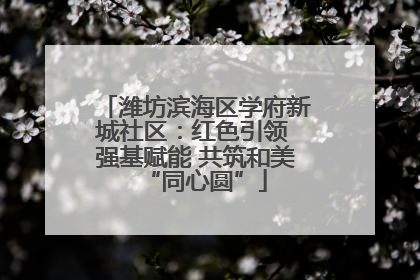 潍坊滨海区学府新城社区：红色引领 强基赋能 共筑和美“同心圆”