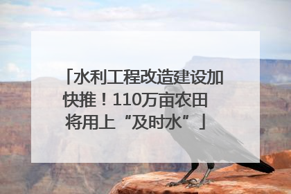 水利工程改造建设加快推！110万亩农田将用上“及时水”