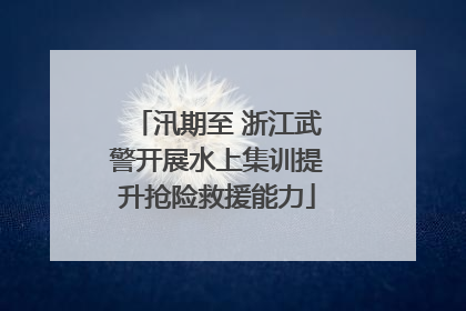 汛期至 浙江武警开展水上集训提升抢险救援能力
