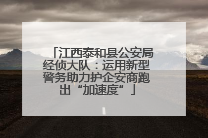 江西泰和县公安局经侦大队：运用新型警务助力护企安商跑出“加速度”