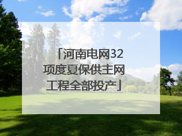 河南电网32项度夏保供主网工程全部投产