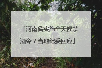 河南省实施全天候禁酒令？当地纪委回应