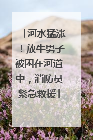 河水猛涨！放牛男子被困在河道中，消防员紧急救援